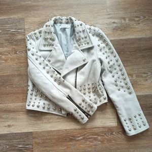 Faux Suede Cropped Biker Jacket